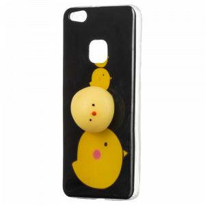 Θήκη 4D Chicken Animal Case για Huawei P10 Lite - Μαύρο/Κίτρινο