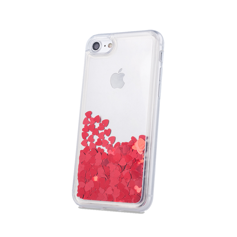 Θήκη Liquid Heart TPU για Apple iPhone XS / X - Κόκκινο