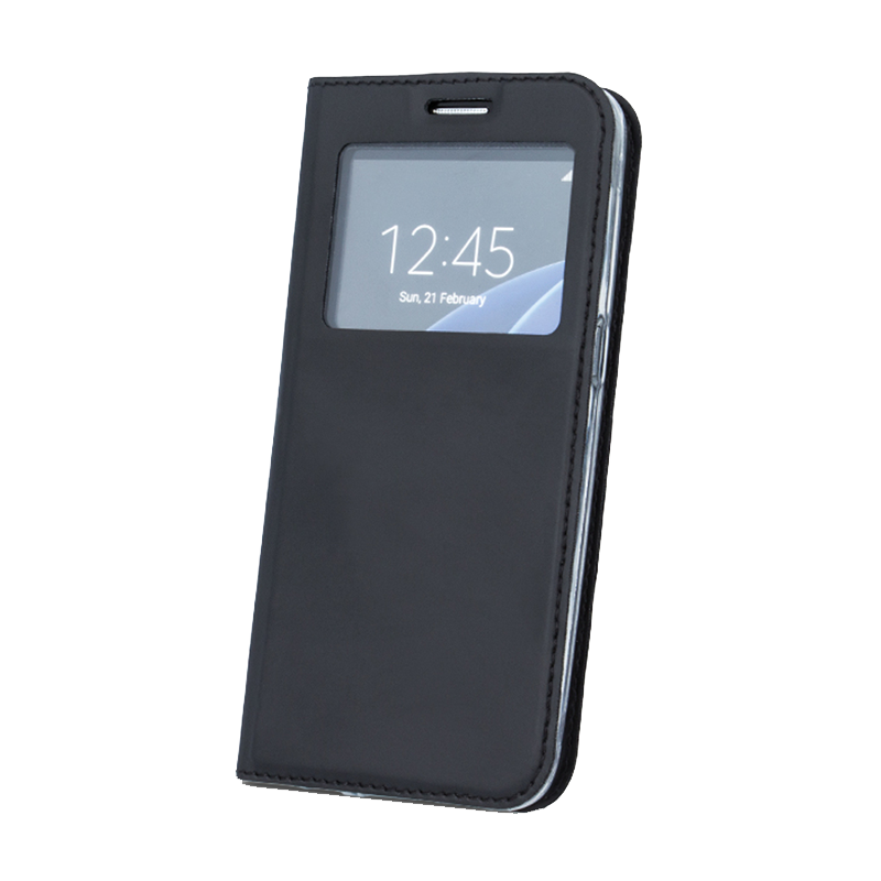 Θήκη Flip με Πορτάκι Smart Look για Huawei P20 - Μαύρο