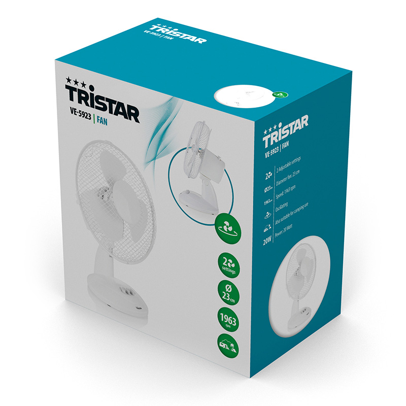 Ανεμιστήρας Επιτραπέζιος Tristar VE-5923 20W - Άσπρο Ανεμιστήρας Επιτραπέζιος Tristar VE-5923 20W - Άσπρο
