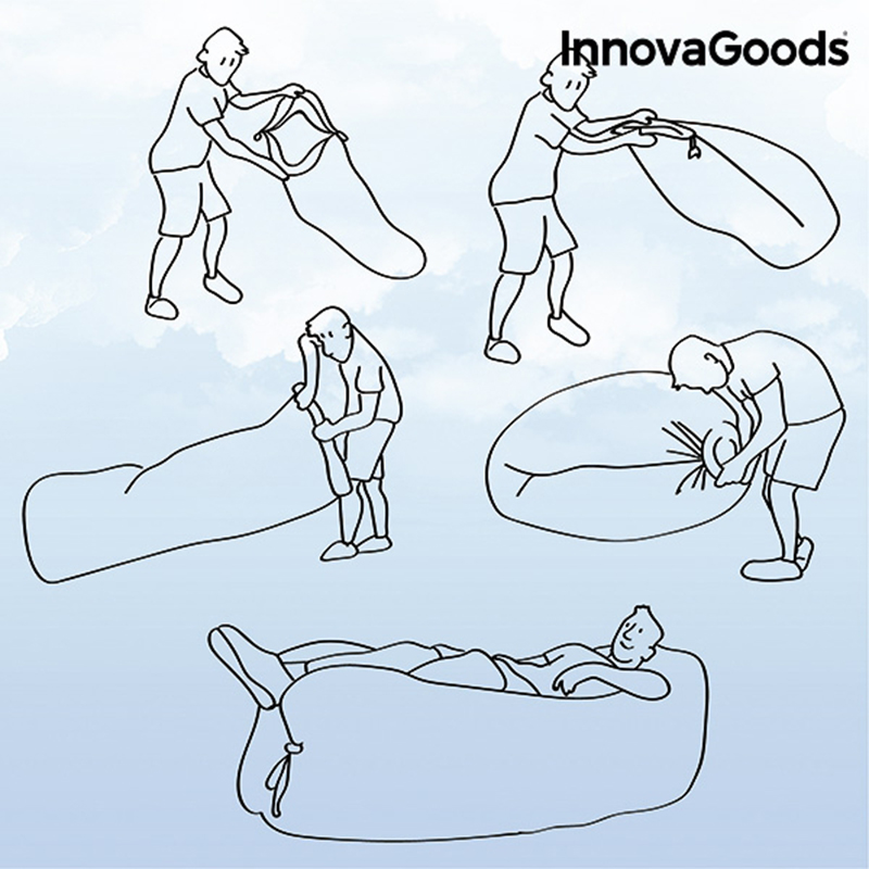 Φουσκωτό Στρώμα και Κάθισμα Ξαπλώστρα Innovagoods - Μπλε Φουσκωτό Στρώμα και Κάθισμα Ξαπλώστρα Innovagoods - Μπλε