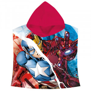 Πετσέτα Θαλάσσης Πόντσο με Κουκούλα για Παιδιά Kids Licensing Marvel Avengers Captain America & Iron Man - 120 x 60 cm