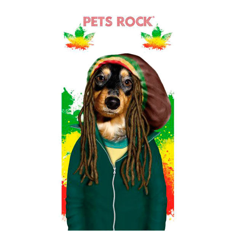 Πετσέτα Θαλάσσης Astro Pets Rock Rastafarian Dog - 150 x 75 cm