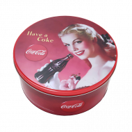 Κυκλικό Vintage μεταλλικό κουτί Coca-Cola
