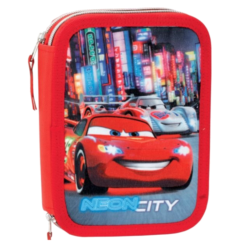Σχολική Διπλή κασετίνα Perona Disney Cars Neon City Σχολική Διπλή κασετίνα Perona Disney Cars Neon City