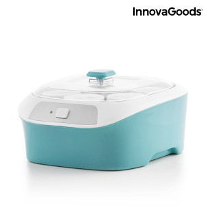 Κατασκευαστής Γιαουρτιού Vintage InnovaGoods με 6 βαζάκια  1L 20W - Άσπρο/Τιρκουάζ