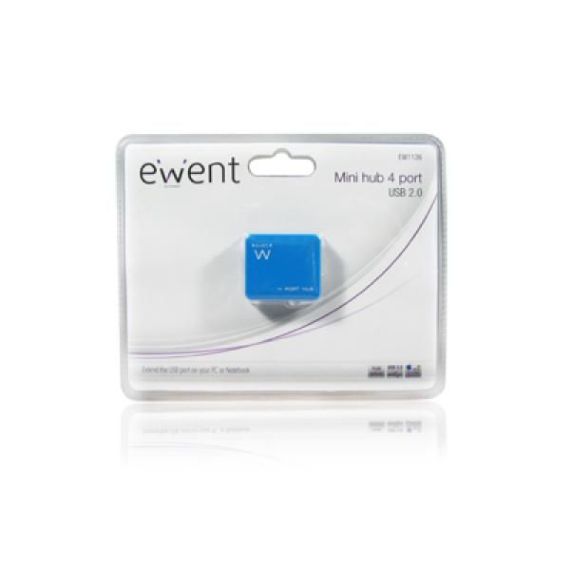 Mini USB Hub EWENT 4-Port EW1126 USB 2.0 - Μπλε