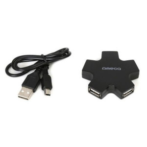 USB Hub OMEGA 4-Port OUH24SB USB 2.0 - Μαύρο