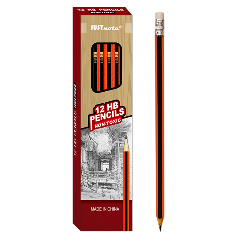 Μολύβι Ξύλινο με Γόμα JUSTnote 80131 - Κόκκινο / Μαύρο