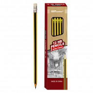 Μολύβι Ξύλινο με Γόμα JUSTnote 80688 - Κίτρινο / Μαύρο