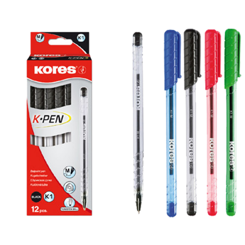 Στυλό Διαρκείας Kores K-Pen Super Slide K1-M - Κόκκινο