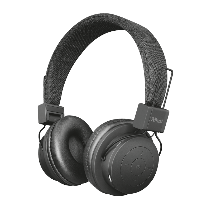 Headphones Bluetooth Trust LEVA - Μαύρο Headphones Bluetooth Trust LEVA - Μαύρο