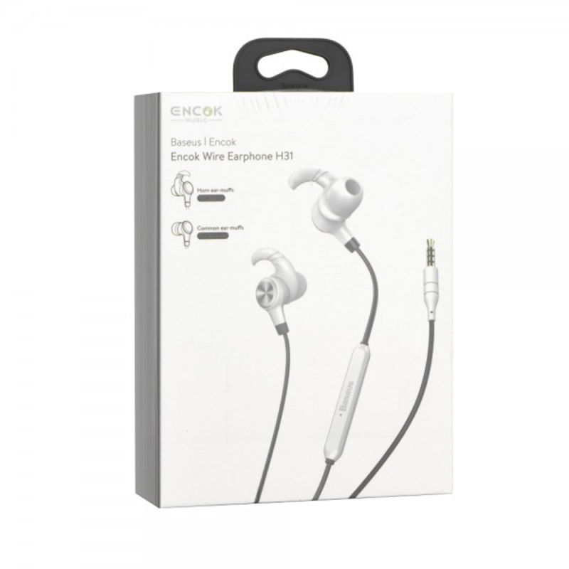 Handsfree Ακουστικά Baseus Enock H31 - Μαύρο / Άσπρο Handsfree Ακουστικά Baseus Enock H31 - Μαύρο / Άσπρο