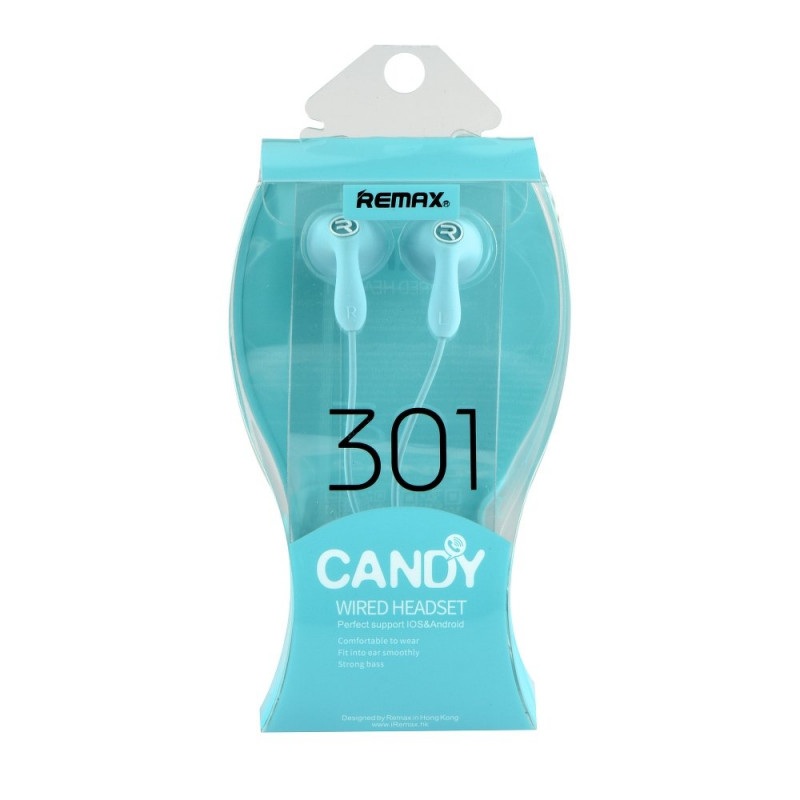 Handsfree Ακουστικά REMAX RM-301 Candy - Μπλε Handsfree Ακουστικά REMAX RM-301 Candy - Μπλε