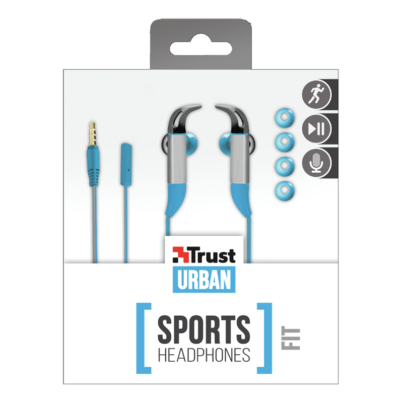 Handsfree Ακουστικά Trust Fit In-ear Sports - Μπλε