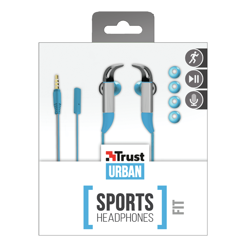 Handsfree Ακουστικά Trust Fit In-ear Sports - Μπλε Handsfree Ακουστικά Trust Fit In-ear Sports - Μπλε