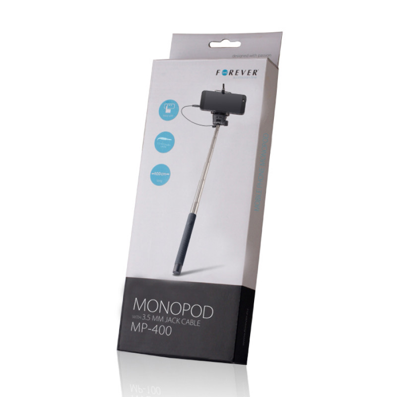 Selfie Stick Forever Monopod με Καλώδιο για Smartphones MP400 - Μαύρο