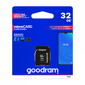 Κάρτα Μνήμης GOODRAM microSDHC 32GB CLASS 10 UHS I με Αντάπτορα