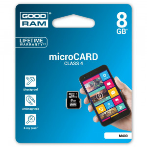 Κάρτα Μνήμης GOODRAM MicroSDHC 8GB m400 cl.4