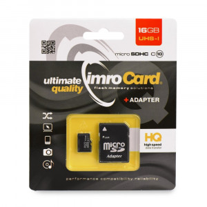 Κάρτα Μνήμης Imro microSD 16GB με Αντάπτορα SD