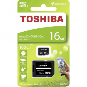 Κάρτα Μνήμης Toshiba microSDHC 16GB M203 UHS I U1 Class 10 με Αντάπτορα SD