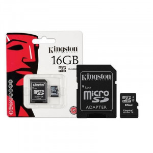 Κάρτα Μνήμης KINGSTON microSDHC 16GB Class 4 με Αντάπτορα