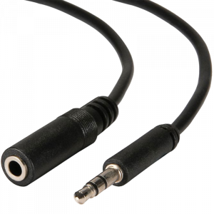 Καλώδιο Powertech Audio Jack 3.5mm (M) σε Audio Jack 3.5mm (F) 5m - Μαύρο