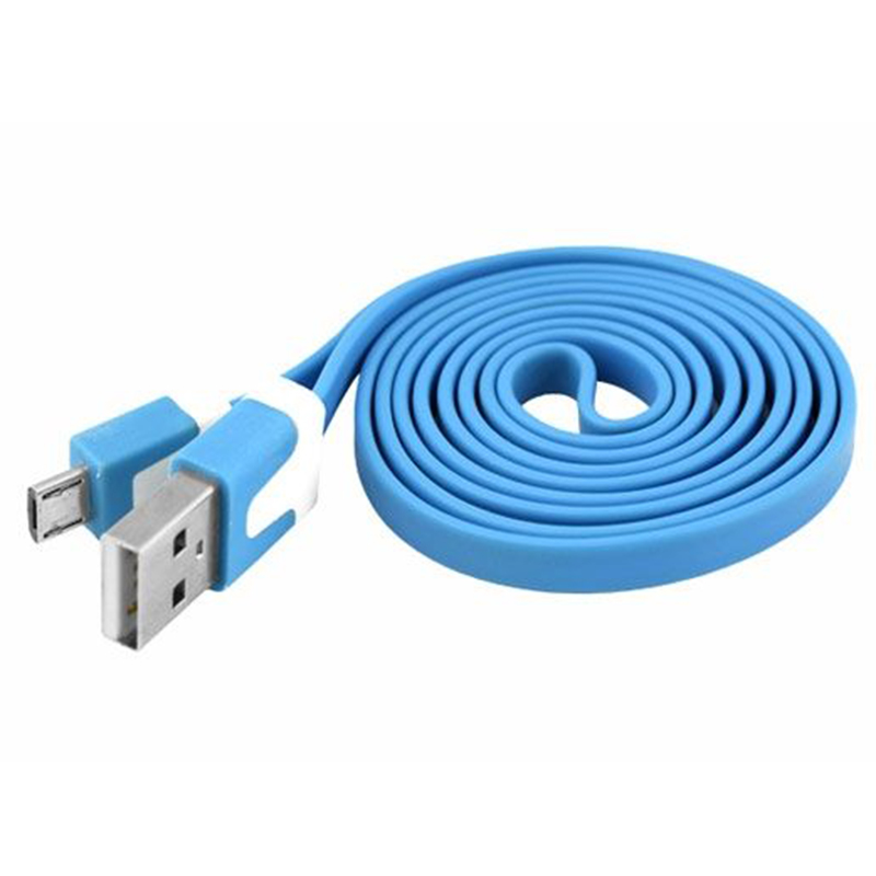Καλώδιο Φόρτισης και Μεταφοράς Δεδομένων USB Flat MICRO USB - Μπλε