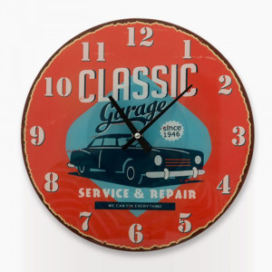Ρολόι Τοίχου Ξύλινο Vintage Coconut Classic Garage