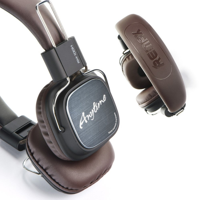 Headphones Remax RM-100H - Μαύρο / Καφέ Headphones Remax RM-100H - Μαύρο / Καφέ