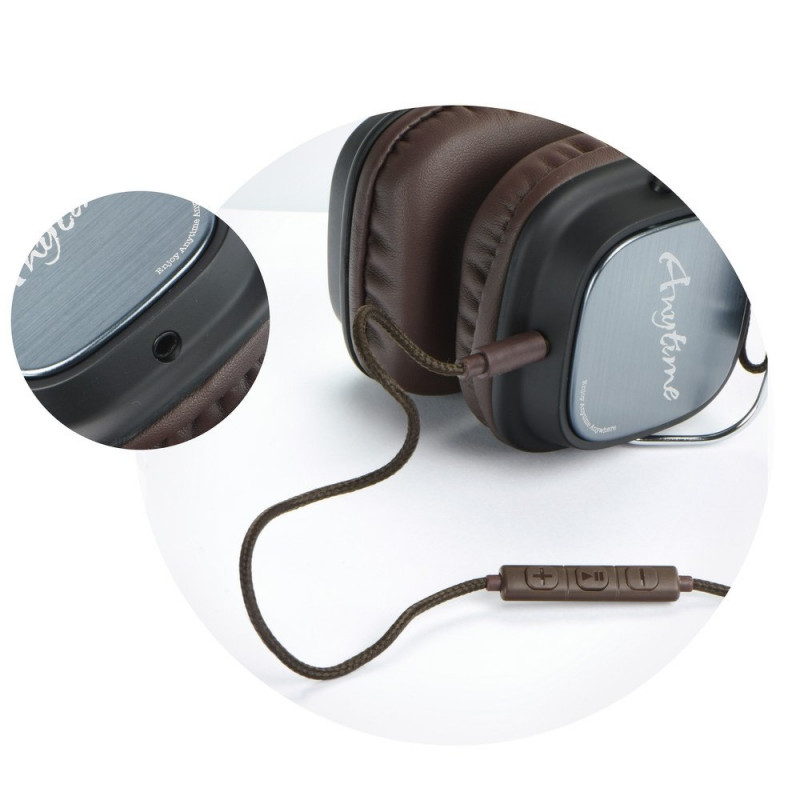 Headphones Remax RM-100H - Μαύρο / Καφέ Headphones Remax RM-100H - Μαύρο / Καφέ