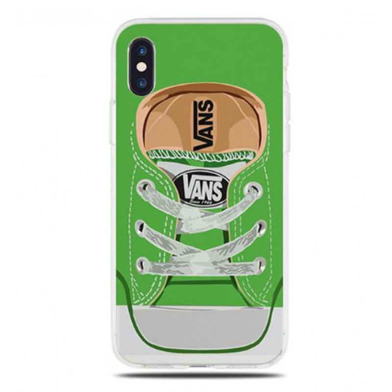 Θήκη Σιλικόνης με σχέδιο Vans Πράσινο για iPhone 7/8  - Διάφανη