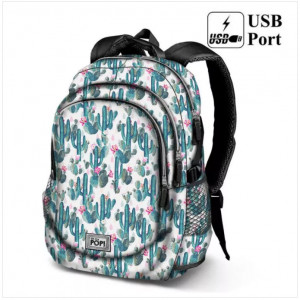 Σχολική τσάντα backpack Oh My Pop Κάκτος 44cm