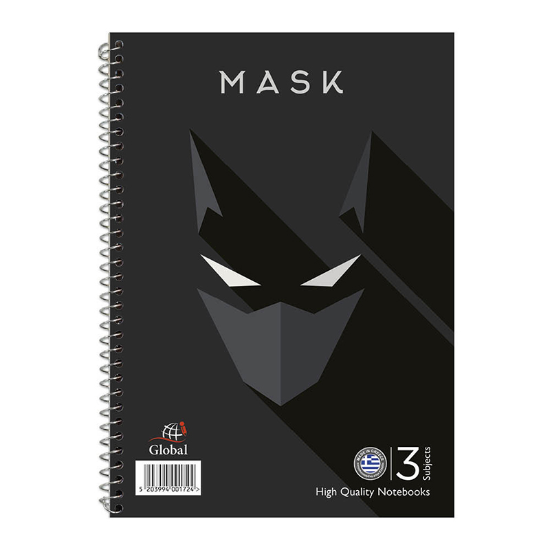 Τετράδιο Σπιράλ με Σκληρό Εξώφυλλο Global Super Heros Mask