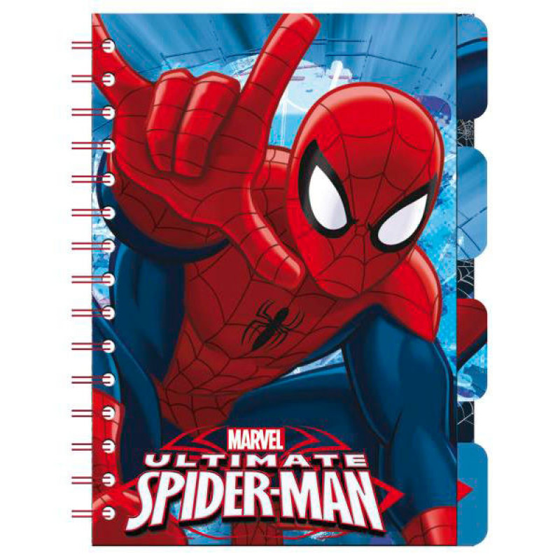 Σημειωματάριο με σελιδοδείκτες και λογότυπο Spiderman 